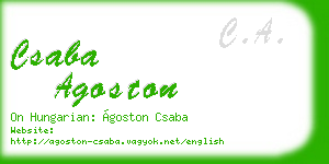 csaba agoston business card